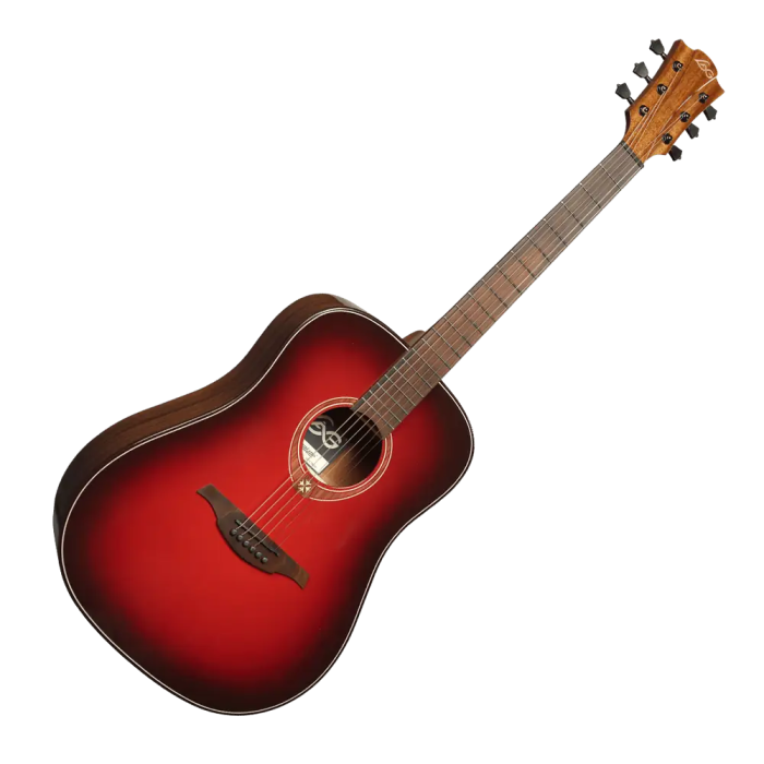 LAG Guitarra Acústica Dreadnought Edición Limitada Red Burst 3 LAG Guitarra Acústica Dreadnought Edición Limitada Red Burst 3