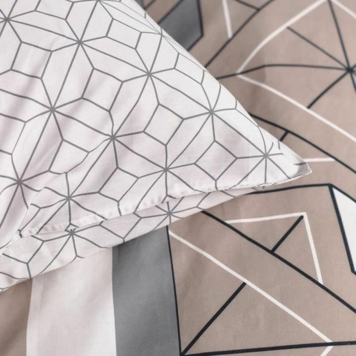 Today TOD3574641212209 Juego de Cama Doble 240x200 cm 100% Algodón Beige, Blanco y Negro 1 Today TOD3574641212209 Juego de Cama Doble 240x200 cm 100% Algodón Beige, Blanco y Negro 1
