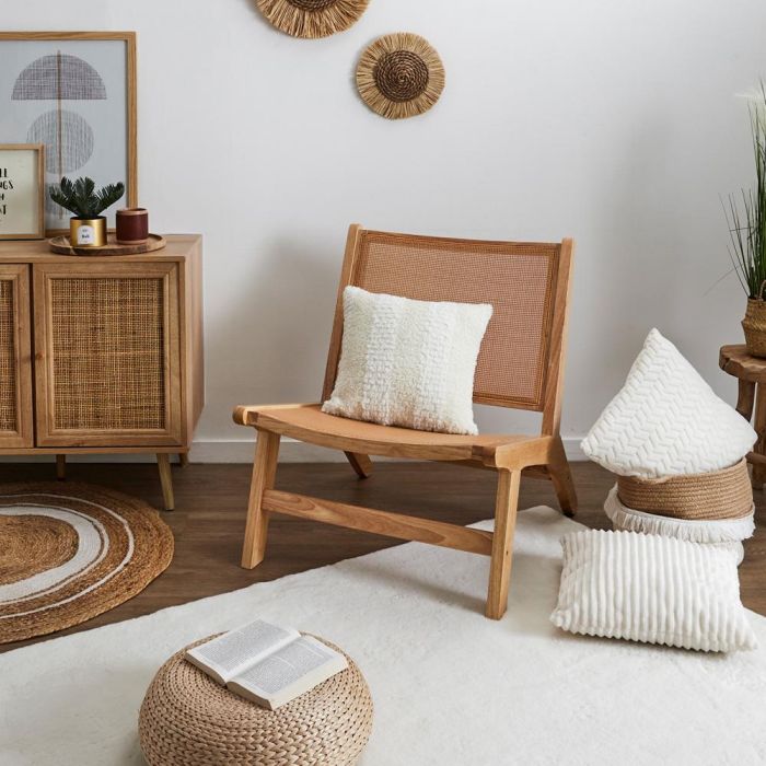 Home Deco Factory Butaca Bali Colección Natural, Madera de Árbol de la Goma y PE, Altura Asiento 40 cm, Medidas 53x70x72 cm 4 Home Deco Factory Butaca Bali Colección Natural, Madera de Árbol de la Goma y PE, Altura Asiento 40 cm, Medidas 53x70x72 cm 4