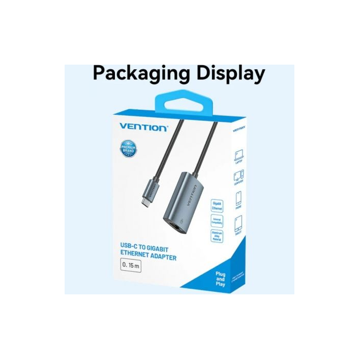 Adaptador USB Tipo-C - RJ45 Vention CFPHB/ 1000Mbps 3 Adaptador USB Tipo-C - RJ45 Vention CFPHB/ 1000Mbps 3
