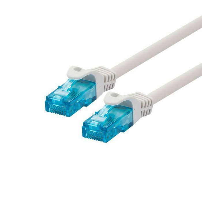 LOGON PROFESSIONAL Cable Patch U/UTP Cat 5e de 25m Color Marfil, Conectores RJ45, Certificación 3P Cat5e