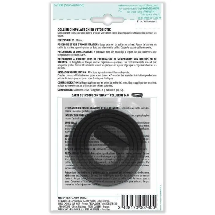 Vetocanis Collar Antipulgas y Garrapatas para Perros Pequeños hasta 10 kg - 4 Meses de Protección 1