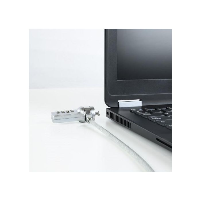 TOOQ CABLE DE SEGURIDAD T-LOCK CON COMBINACION PARA PORTATILES - BLOQUEO DE 4 DIGITOS - ACERO 4.5MM - LONGITUD 1.50M 3
