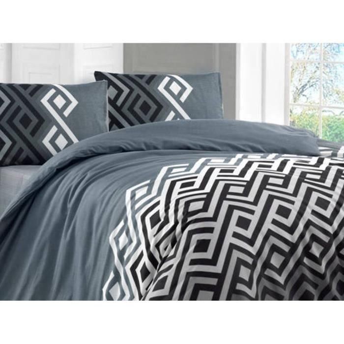 Juego de Cama MEN8681181538838 - Funda Nórdica 220x240 cm + 2 Fundas Almohada 60x60 cm - Algodón/Poliéster Gris 3