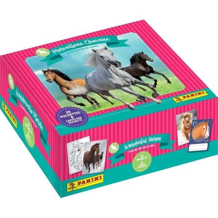 Panini PAN8051708011739 Caja de pegatinas y cartas coleccionables para aficionados a los caballos, incluye 24 bolsillos de 8 cartas Panini PAN8051708011739 Caja de pegatinas y cartas coleccionables para aficionados a los caballos, incluye 24 bolsillos de 8 cartas