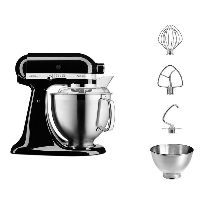 KitchenAid Robot de cocina Artisan 5KSM185PSEOB 4,8L Negro Batir, Amasar, Mezclar 1