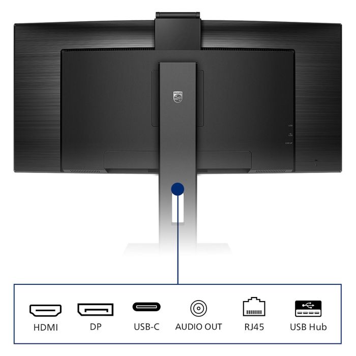 Philips 346P1CRH Monitor 34 Pulgadas VA Curvo 1500R 3440x1440 100Hz 4ms USB-C HDMI DP 5