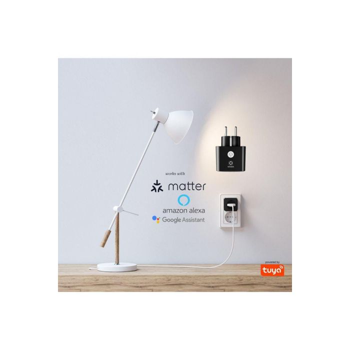 WOOX R6169 Enchufe Inteligente con Monitorizacion de Energia EU, Listo para Matter, Control por Voz y App sin Hub
