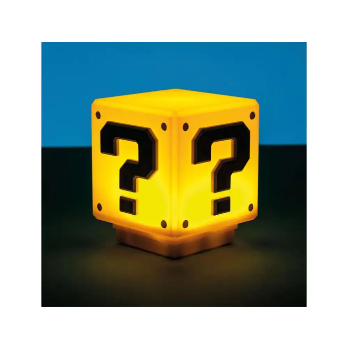 Wondee Lámpara Super Mario Bloque de Interrogación, Luz de Noche Gamer con Sonido Oficial, Decoración Nintendo 2