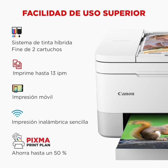 Canon PIXMA TS7451i Impresora Multifunción Inyección Tinta A4 Wifi 4800x1200 DPI Dúplex Automático Blanco 3 Canon PIXMA TS7451i Impresora Multifunción Inyección Tinta A4 Wifi 4800x1200 DPI Dúplex Automático Blanco 3