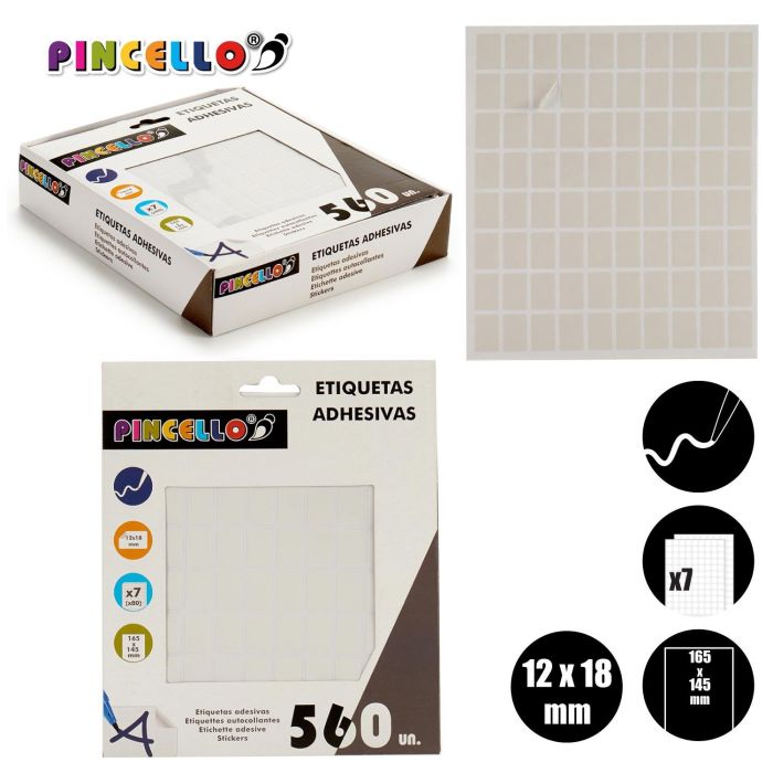 Etiquetas Adhesivas 12X18Mm Rectang 7Pag Pincello (120 Unidades) 3 Etiquetas Adhesivas 12X18Mm Rectang 7Pag Pincello (120 Unidades) 3