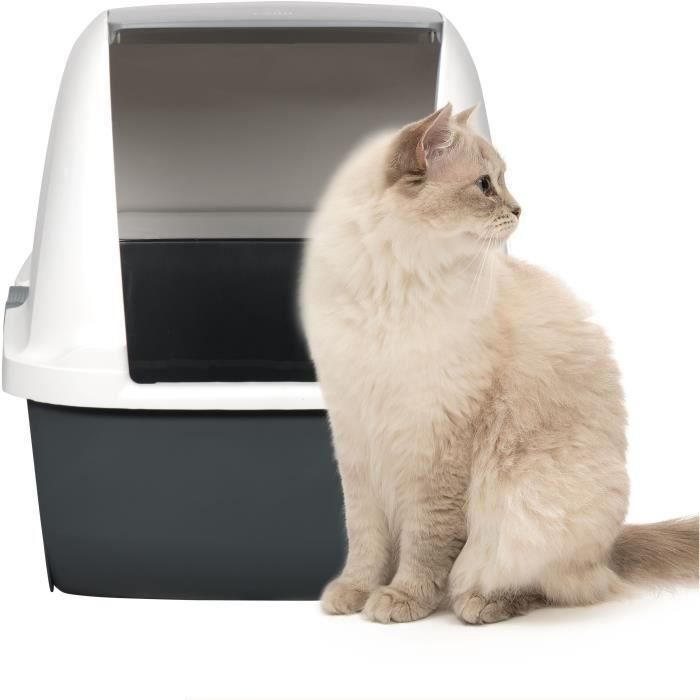 Catit Caja de Arena Cubierta para Gato, Tapa Grande Elevable, Color Gris, con Privacidad y Retención de Arena, Fácil Limpieza, 40x55x45 cm 1 Catit Caja de Arena Cubierta para Gato, Tapa Grande Elevable, Color Gris, con Privacidad y Retención de Arena, Fácil Limpieza, 40x55x45 cm 1