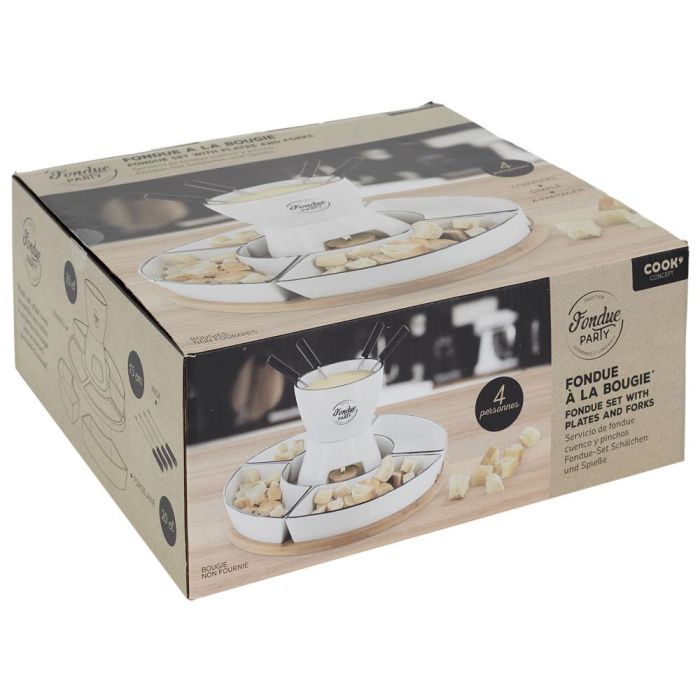 Cook Concept Fondue Bistrot para 4 personas con 4 pinchos, 4 bols y bandeja de bambú 1 Cook Concept Fondue Bistrot para 4 personas con 4 pinchos, 4 bols y bandeja de bambú 1