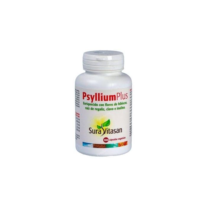 SURA VITASAN Psyllium Plus con F.O.S. (Inulina de Achicoria) 100 Cápsulas de Fibra de Plantago Ovata