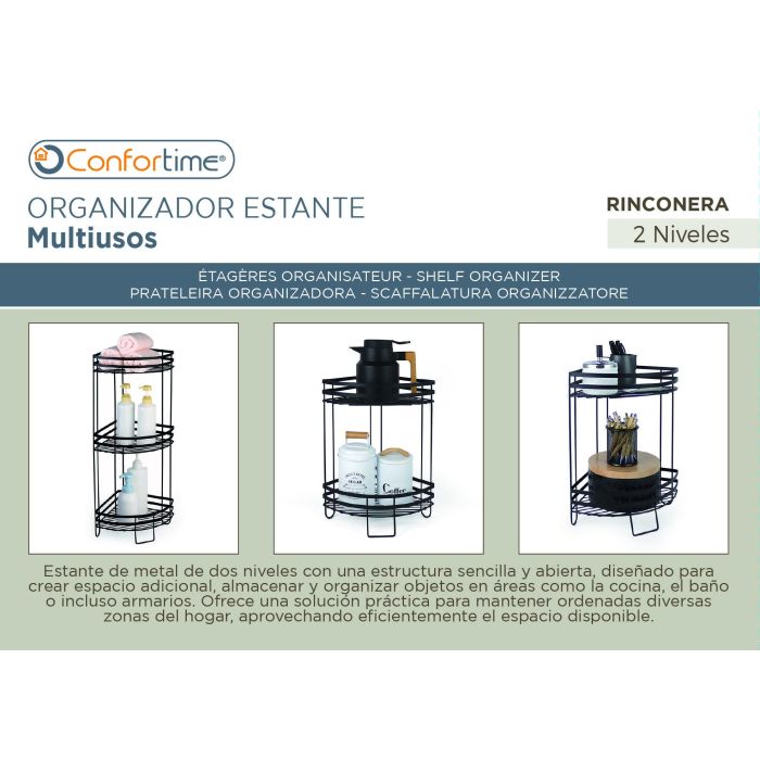 Estantería metálica rinconera 2 niveles Confortime - Inde (4 Unidades) 5 Estantería metálica rinconera 2 niveles Confortime - Inde (4 Unidades) 5