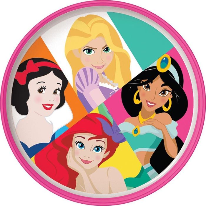 Principesse CZ11293 Plato Infantil Bicolor Antideslizante Disney. Plástico Libre BPA, Apto Microondas, No Lavavajillas. Premium, para niños +4 años