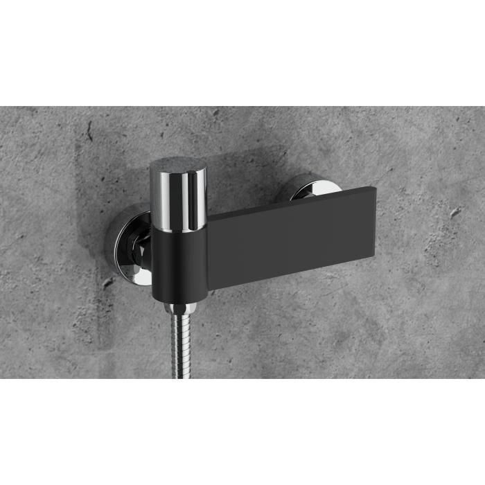 Edouard Rousseau EDO3047404057800 Mezclador de Ducha de Acero Negro, Negro/Cromo 1