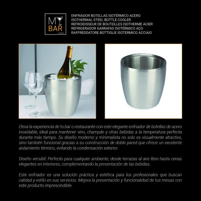 Enfriador Isotérmico de Acero My Bar 18x18 cm - Inde (6 Unidades) 6 Enfriador Isotérmico de Acero My Bar 18x18 cm - Inde (6 Unidades) 6