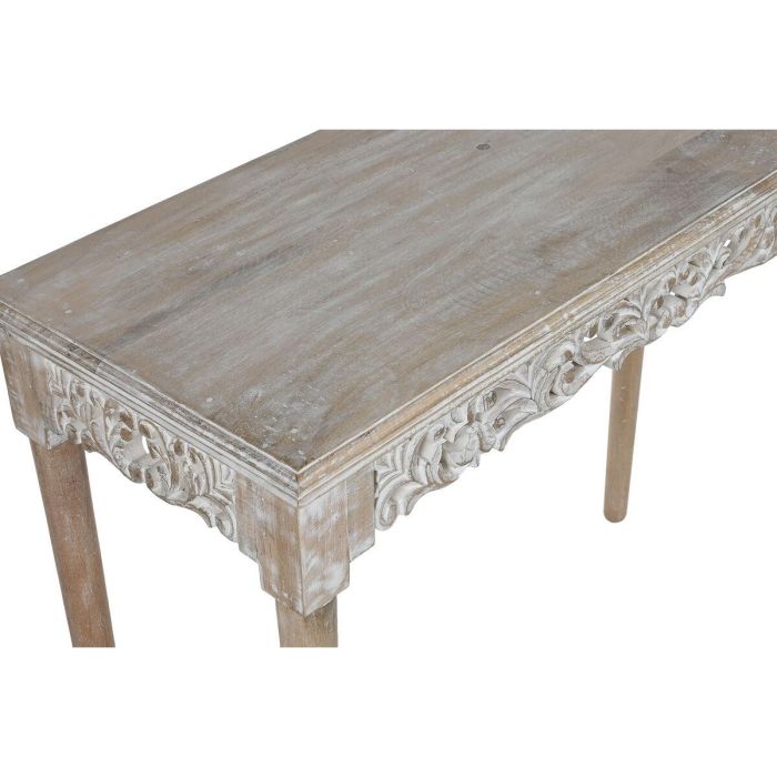 DKD Home Decor Consola Indio de Madera de Mango Natural y Blanco, Desmontable, 100.5 cm Ancho x 39 cm Fondo x 79 cm Alto 6 DKD Home Decor Consola Indio de Madera de Mango Natural y Blanco, Desmontable, 100.5 cm Ancho x 39 cm Fondo x 79 cm Alto 6