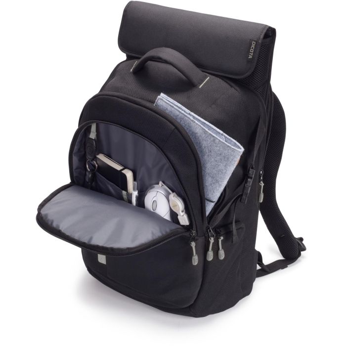 DICOTA Backpack Eco Mochila 15.6 pulgadas con bolsa extraíble y cubierta para la lluvia, Negro 2 DICOTA Backpack Eco Mochila 15.6 pulgadas con bolsa extraíble y cubierta para la lluvia, Negro 2