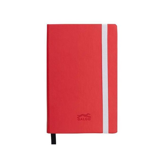 GALGO Cuaderno De Notas A6 80H Liso Tapa Dura Rojo