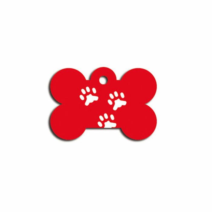 Placa identificativa para collar Imarc Bone Rojo 1