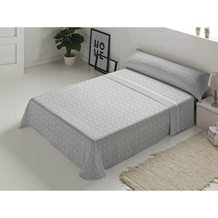 Juego de Sábanas D'Or ANKARA Gris Cama de 90 Franela 1 Juego de Sábanas D'Or ANKARA Gris Cama de 90 Franela 1