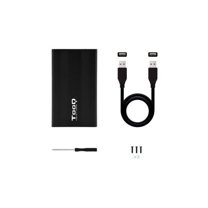 TooQ TQE-2510B Caja Externa para Disco Duro 2.5" USB 2.0 4 TB Máx. SATA I/II/III Aluminio Negro Compatible Windows Mac Linux 3