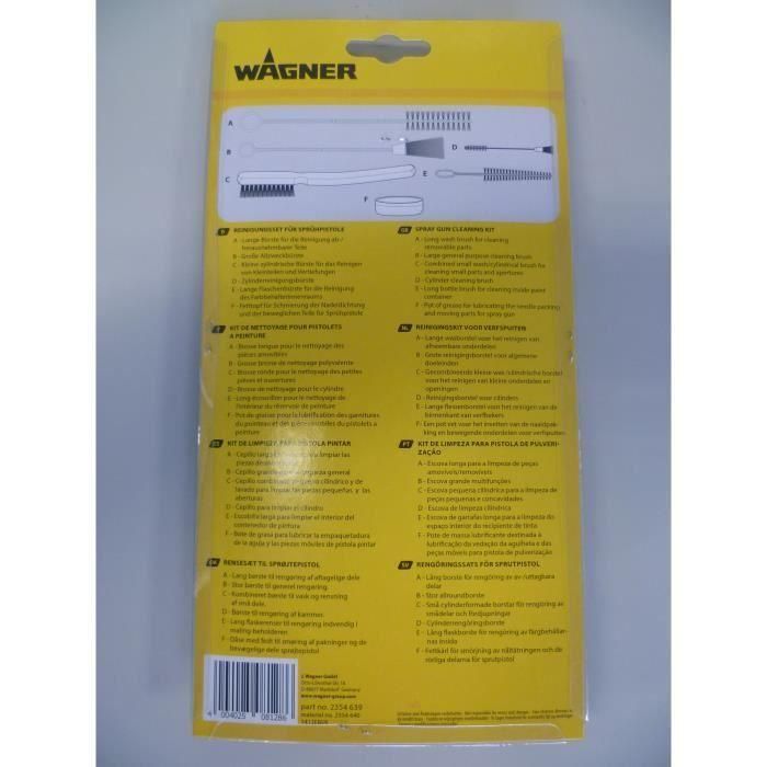 Wagner Kit de limpieza de pistola de pintura con 5 cepillos y grasa lubricante 1
