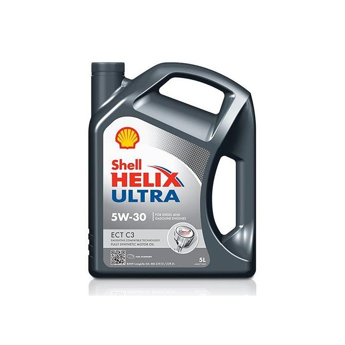 Shell Helix Ultra ECT C3 5W30 Aceite de Motor 100% Sintético Bajo SAPS, Aprobación MB 229.51, 5 L, A10 CS3