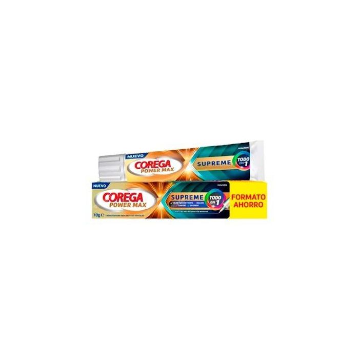 Corega Power Max Supreme Todo En 1 Adhesivo Para Dentaduras Postizas 70 G