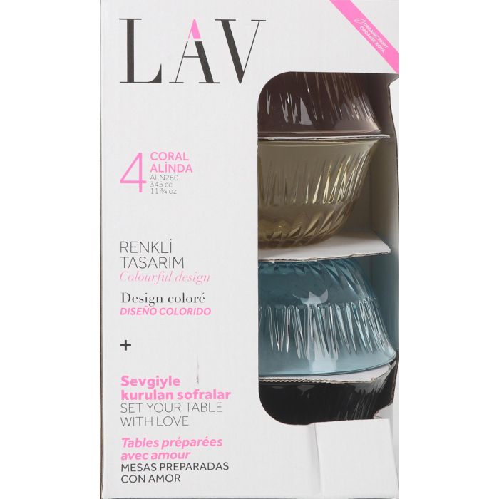 Set de 4 bols Alind 12.5 cm - 345 cc LAV (6 Cajas) 1 Set de 4 bols Alind 12.5 cm - 345 cc LAV (6 Cajas) 1