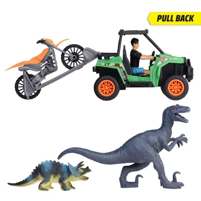 Dickie Toys Caja Cazador de Dinosaurios SMOB203834009 con 1 Figura Articulada y 2 Dinosaurios Dickie Toys Caja Cazador de Dinosaurios SMOB203834009 con 1 Figura Articulada y 2 Dinosaurios