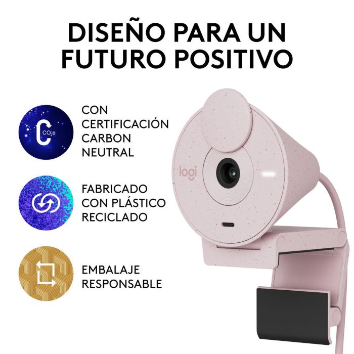 Logitech Brio 300 Rosado Webcam Full HD 1080p 2