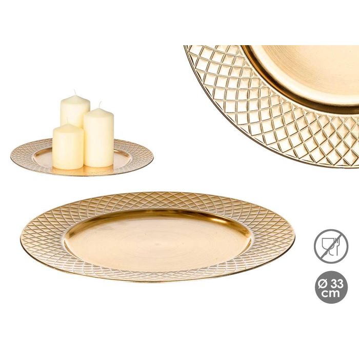Portavelas Rombos Dorado 33 cm Giftdecor - Oro, Plástico PP (24 Unidades) Portavelas Rombos Dorado 33 cm Giftdecor - Oro, Plástico PP (24 Unidades)
