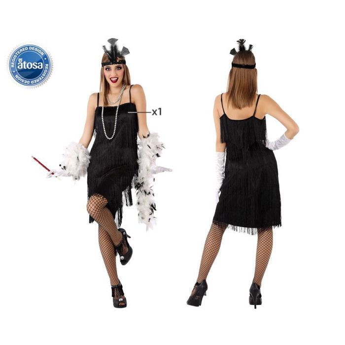 Disfraz Charleston Negro Adulto Mujer Adulto XL Disfraz Charleston Negro Adulto Mujer Adulto XL