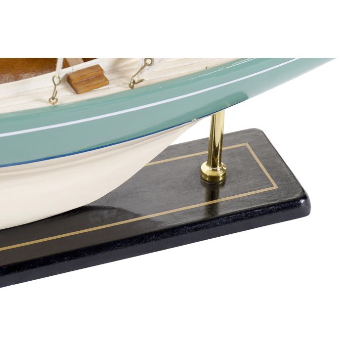 DKD Home Decor Barco Decorativo de Madera Maciza Verde Menta y Blanco, 62x42x9 cm, Desmontable 2