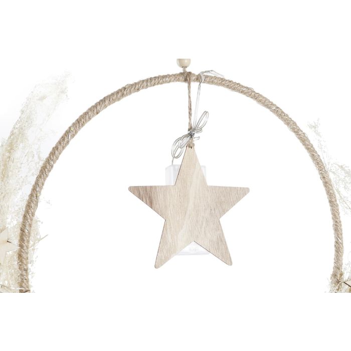 DKD Home Decor Decoración Colgante Navidad Blanco Natural Led Metal 2 x 30 x 30 cm (4 Unidades) 3