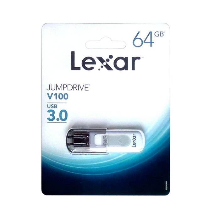 Memoria USB Lexar JumpDrive V100 Blanco Gris 64 GB 1