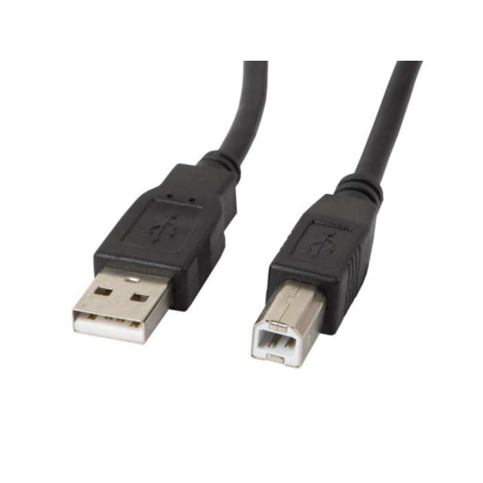 Lanberg Cable USB A a USB B Macho, USB 2.0, 480 Mb/s, 0.5m, Negro