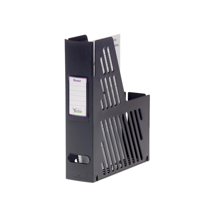 Archivo 2000 Revistero Boxer Cajetín con Tarjetero Identificador Negro 240x75x315 mm 1