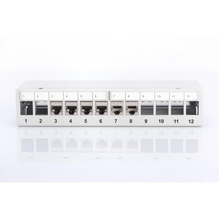 Digitus Patchpanel Modular de Sobremesa 12 Puertos RJ-45 Apantallado, 1U, Color Gris 3