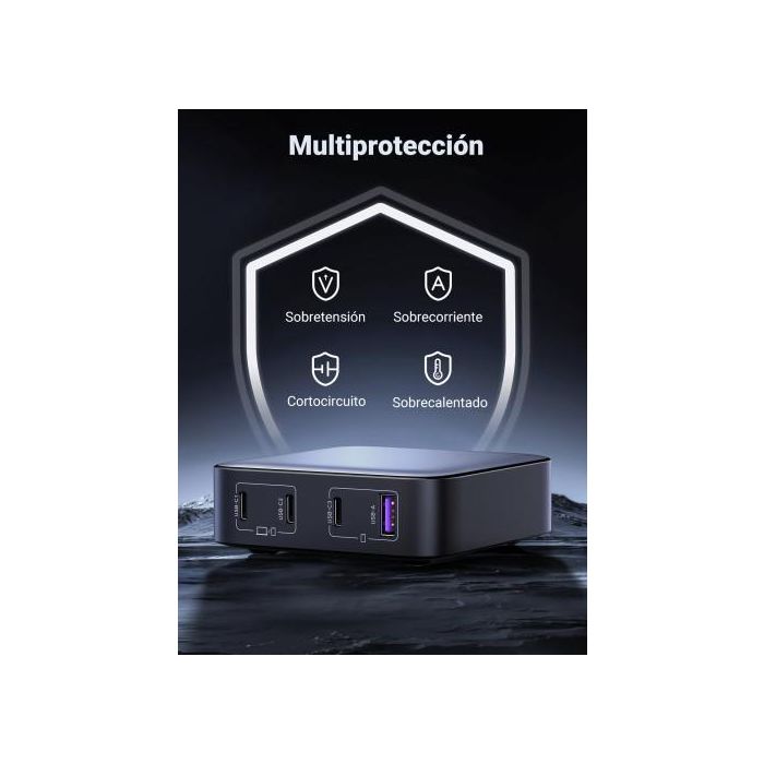 UGREEN Cargador Nexode 90928, Carga Rápida 100W, 3 USB C + 1 USB A, Compatible Universal, Gris 6 UGREEN Cargador Nexode 90928, Carga Rápida 100W, 3 USB C + 1 USB A, Compatible Universal, Gris 6