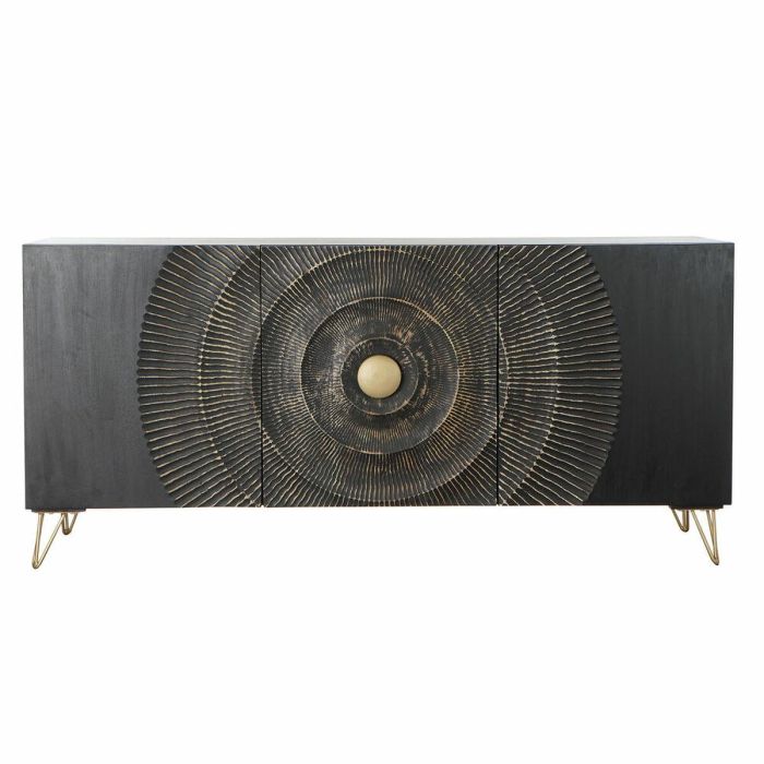 Buffet Colonial DKD Home Decor Negro Dorado 45 x 75 x 160 cm