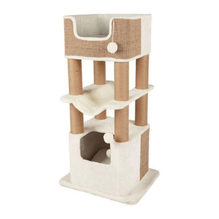 Trixie Lucano Árbol de Gato Rascador - Torre para Gatos de 110cm de Altura - Estructura en Colores Blanco y Topo Trixie Lucano Árbol de Gato Rascador - Torre para Gatos de 110cm de Altura - Estructura en Colores Blanco y Topo