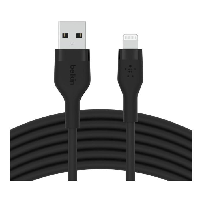 Belkin CAA008BT1MBK Cable USB-A a Lightning Silicona Clip 1m Negro