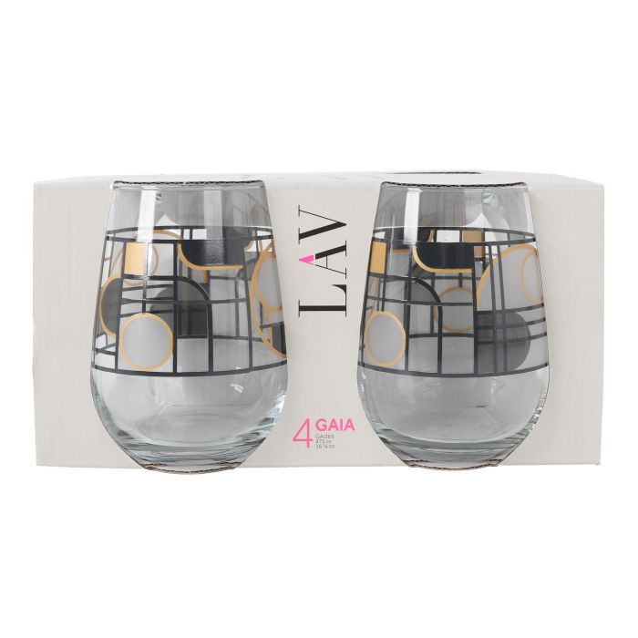 Set de 4 Vasos Gaia Abstract 475 cc - LAV (6 Cajas) 1 Set de 4 Vasos Gaia Abstract 475 cc - LAV (6 Cajas) 1