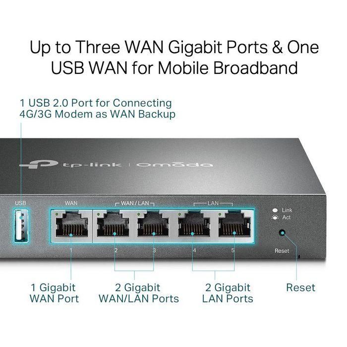 Tp-Link ER605 Router VPN Gigabit Omada SDN, 5 Puertos Gigabit, 3 WAN, USB para Banda Ancha Móvil, 20 Conexiones IPsec 5 Tp-Link ER605 Router VPN Gigabit Omada SDN, 5 Puertos Gigabit, 3 WAN, USB para Banda Ancha Móvil, 20 Conexiones IPsec 5