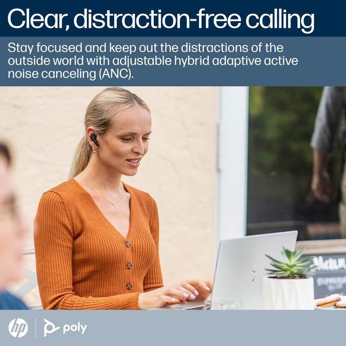 Poly BT700 Voyager Free 60 UC Auriculares In-ear Inalámbricos ANC Carbon Black con Adaptador USB-A y Estuche de Carga Básico 6