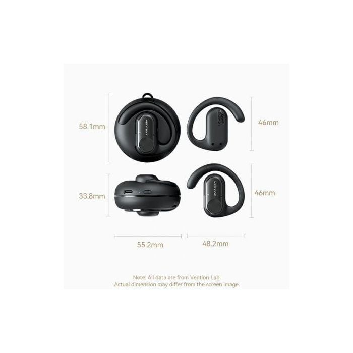 Vention NBPN0 Auriculares Deportivos Open Ear OpenBeat O11, Bluetooth 5.3 con Estuche de Carga USB Tipo-C, Color Beige 1